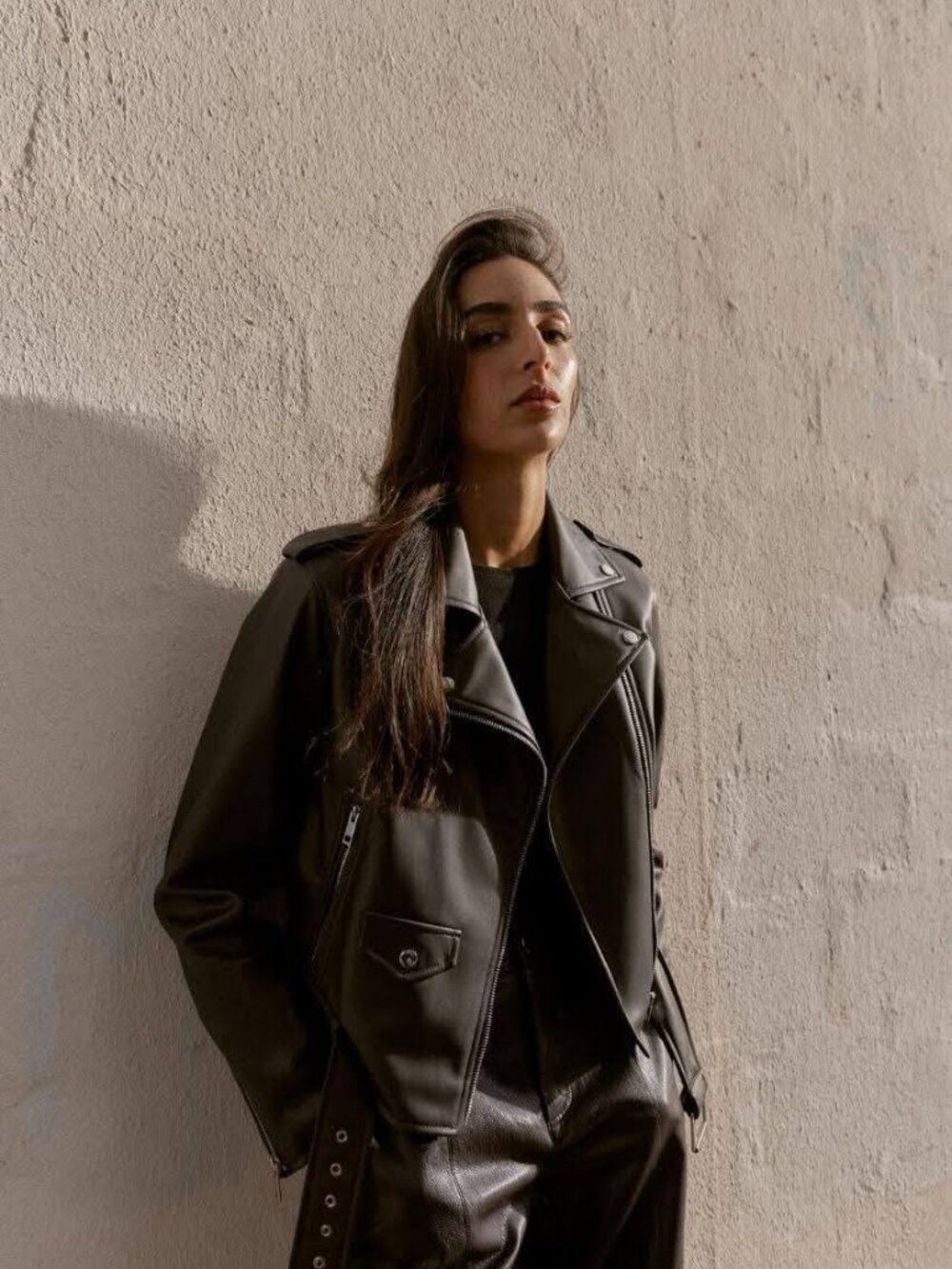 BRAND NEW ZARA FAUX LEATHER BIKER JACKET